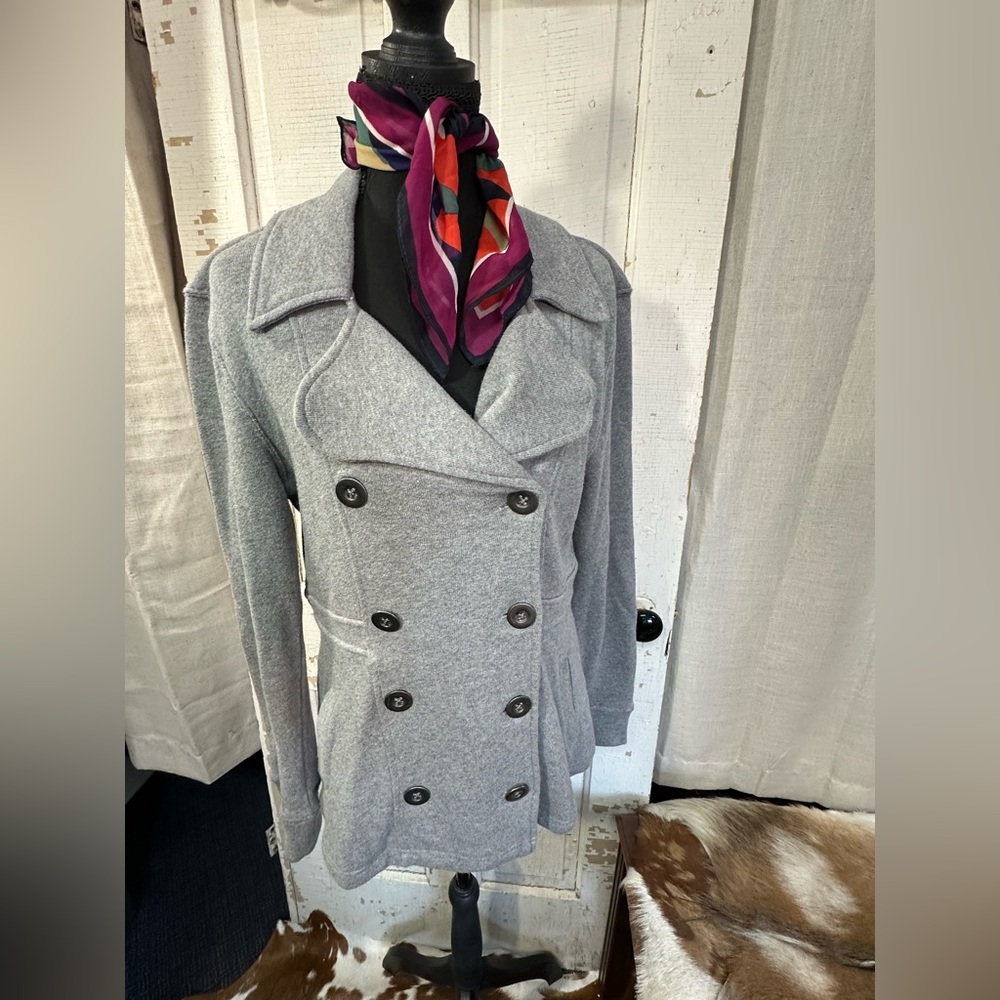 Nollie Women's Charcoal Double-Breasted Pea Coat style jacket